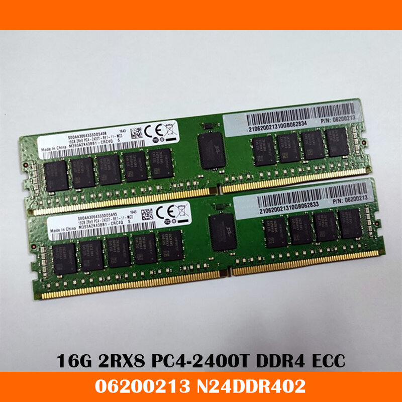 1PCS RAM 16G 2RX8 PC4-2400T DDR4 ECC 06200213 N24DDR402 16GB Server Memory Fast Ship High Quality Work Fine