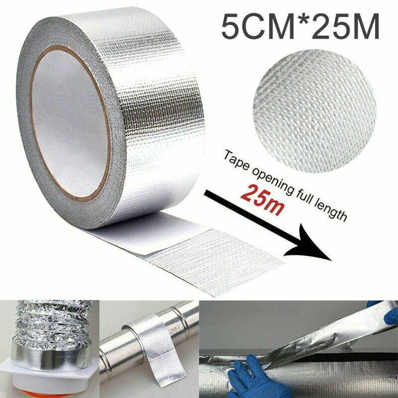 1 Roll Heat Shield Wrap Tape Accessries Adhesive Aluminum Auto Exhaust Pipe Parts Reflective Replacement Useful Durable New