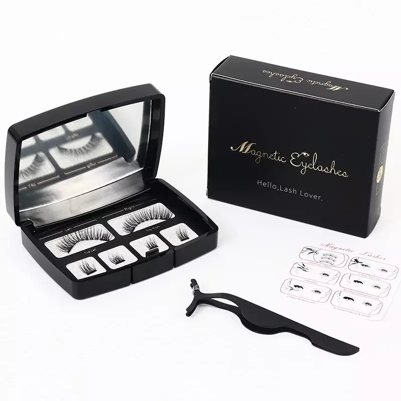 Kit de maquillage d'extension de cils magnétiques, cils individuels, double, réutilisable, facile à porter, sceau, 3D