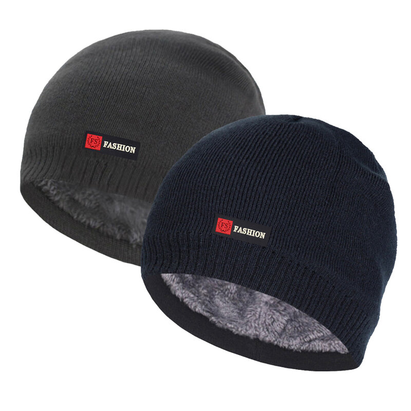 브랜드 남성 겨울 니트 모자, 비니, 남성용 겨울 모자, 남성용 모자, 부드럽고 두꺼운 따뜻한 모피 보닛 모자