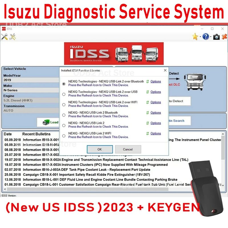 Système de service de diagnostic Isuzu, nouveau US IDSS, 02.2023 + Ellygen