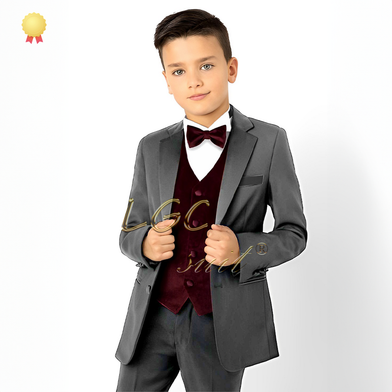 Children's 2-piece formal suit, customized suit and dress suit for boys aged 2 to 16 years old, birthday event celebration dress