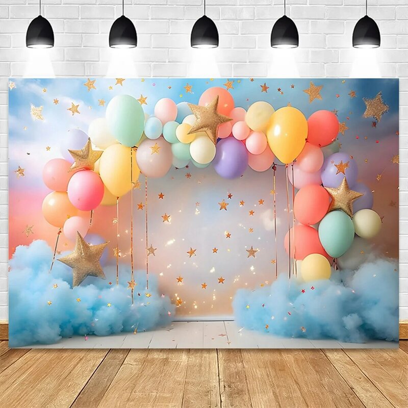 210X150cm European American Valentine's Day Party Backdrops Balloon Roses Pink Heart Banner Photography Backdrops, A