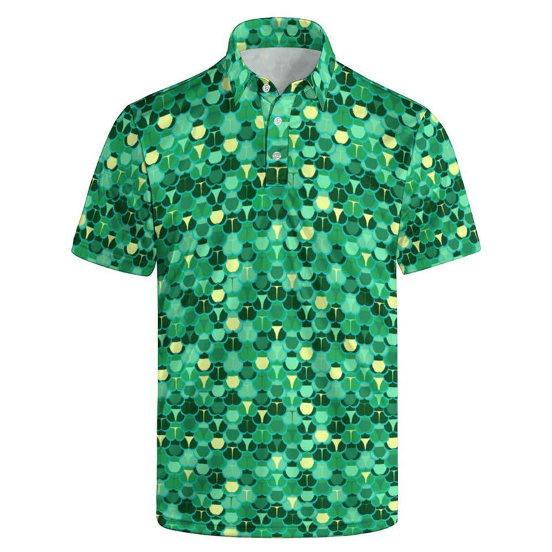 Nowa moda męska koszulka Polo Hawaii t-Shirt Top lato koszulka Polo z krótkim rękawem koszulka kolorowy wzór koszulka codzienna odzież męska