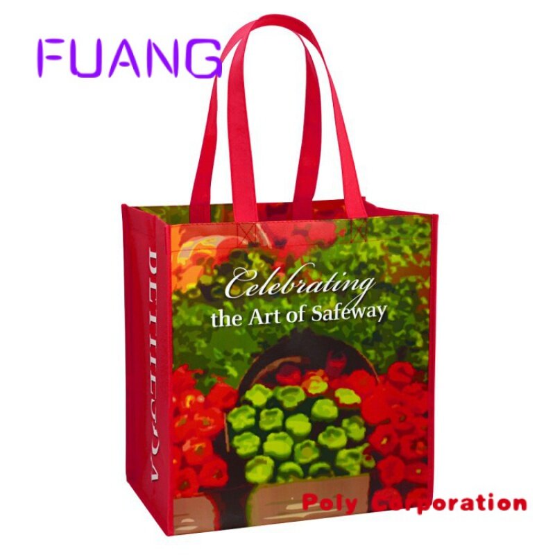 Custom  Customised Promotional Recyclable Polypropylene PP Laminated Tote Shopping Carry Non Woven Fabric Bag