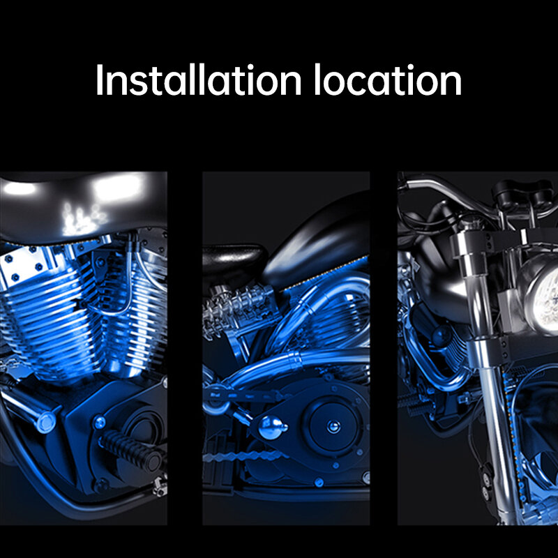 RGB APP LED Motorrad Auto Atmosphäre Fuß Licht Fernbedienung Flexible Wasserdichte Sound Control 12V Moto Dekorative Lampe Streifen