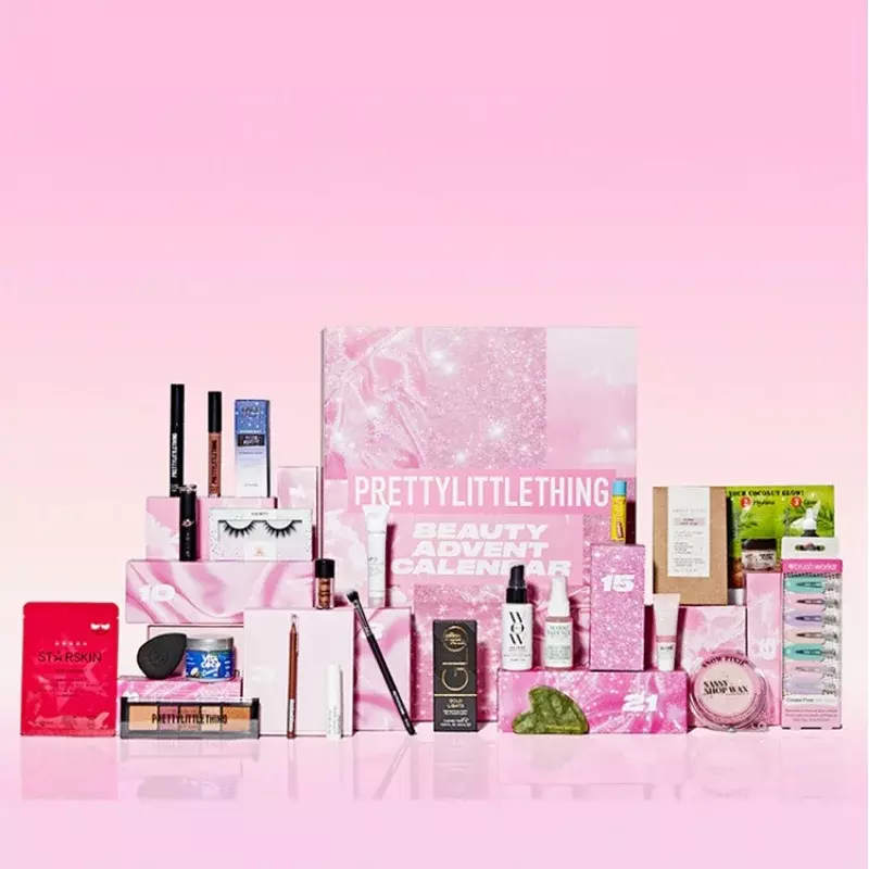 Kunden spezifisches Produkt neueste rosa Vakuum leere kosmetische Make-up falsche Wimpern Werkzeuge leere Advents kalender Box