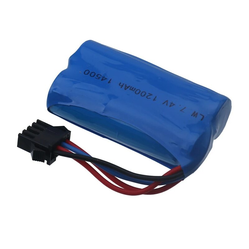 (SM-4P Plug)14500 battery 7.4V 1200mah Li-ion Battery and charger for remote control helicopter boat car water bullet guns parts