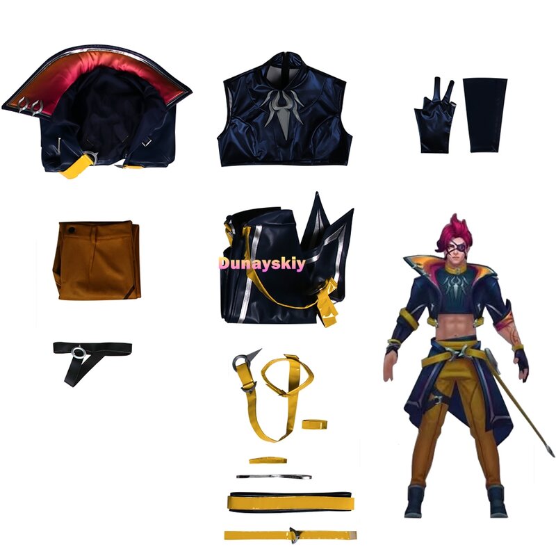 Gioco LOL Heartsteel Cosplay Kayn Costume Eyepatch parrucca uniformi personalizzate uomo donna carnevale Halloween Party outfit capelli sintetici