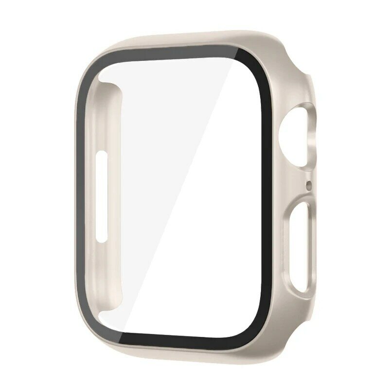 Verre et couvercle pour Apple Watch, étui pour Apple Watch 9 8 7 6 SE 5, accessoires iWatch, protection d'écran, série 45mm, 41mm, 44mm, 40mm, 42mm, 38mm