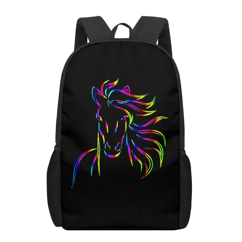 Horse 3D Pattern School Bag for Children Girls Boys Casual Book Bags Kids Backpack Boys Girls Schoolbags Large Capacity Backpack