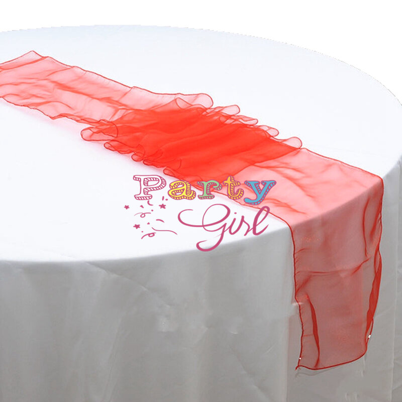Boa aparência corredores de mesa banquete organza decoração corredor de mesa macio sheer tecido hotel conferência toalha de mesa decoração