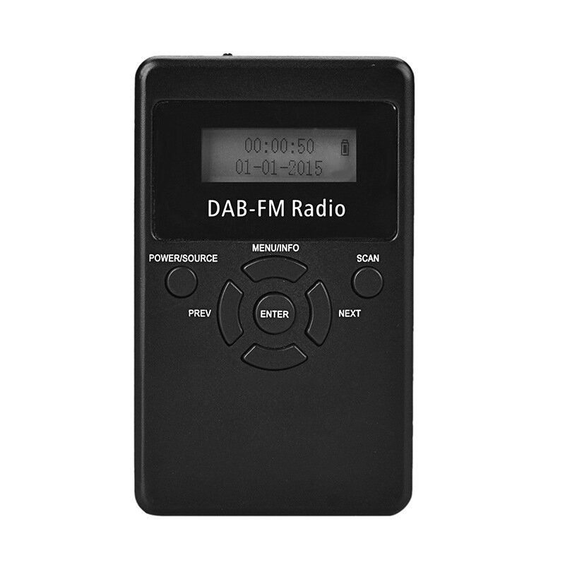 HRD-101วิทยุดิจิตอลพกพาขนาดเล็ก DAB ตัวรับสัญญาณ FM สีดำ
