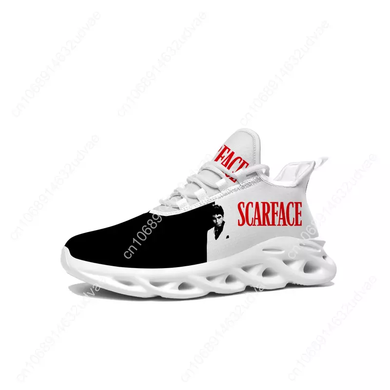 Scarface Sneakers datar Pria Wanita sepatu lari olahraga kualitas tinggi Al Pacino Sneakers bertali alas kaki Mesh sepatu buatan khusus