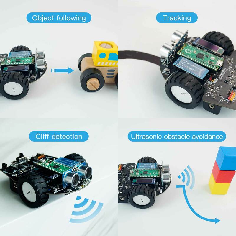 Yahboom-ピコロボット車を開発する電子キット,コーディングロボット,マイクロpythonのサポート,プログラミング,アプリケーション,赤外線制御
