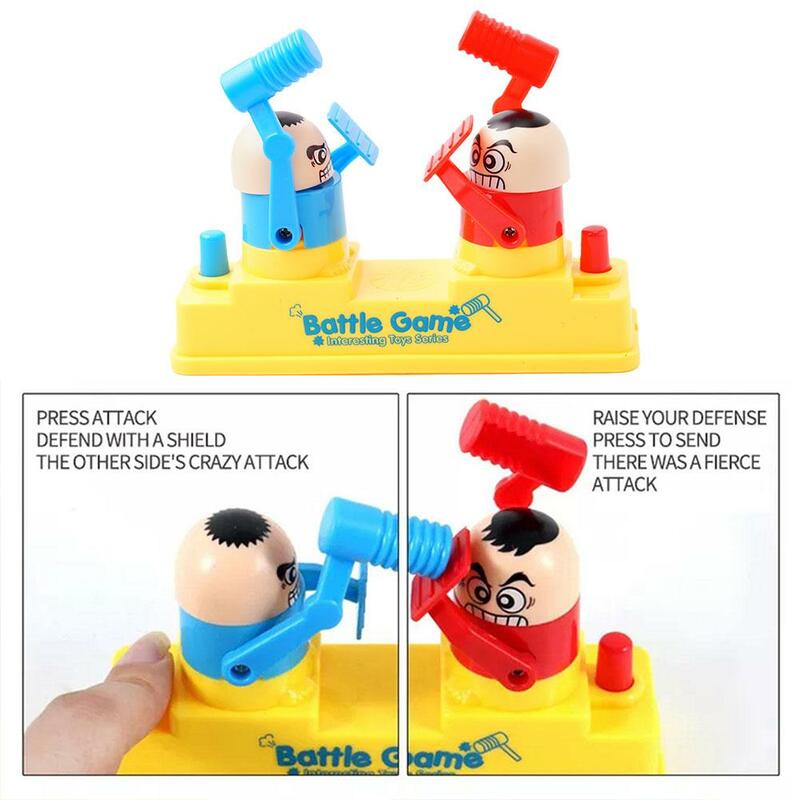 Cabeça-batendo vilão luta batalha jogo de tabuleiro brinquedo infantil, vermelho e azul ofensivo, duplo pai-filho batalha jogo