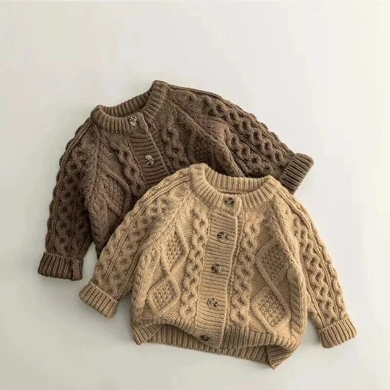 Cardigan en tricot pour bébé fille et garçon, pull pour enfant en bas âge, manteau en tricot, vêtements pour bébé, automne, hiver, printemps, 12M-7Y, mode