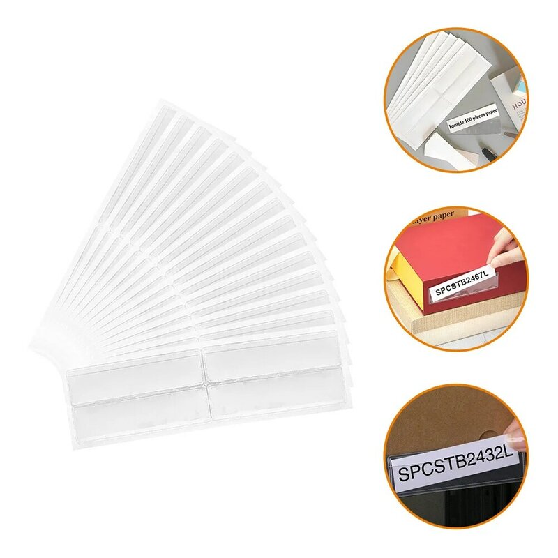 Impermeável auto-adesivo transparente etiqueta prateleira armazenamento, classificação PVC adesivo Rack, titular do cartão