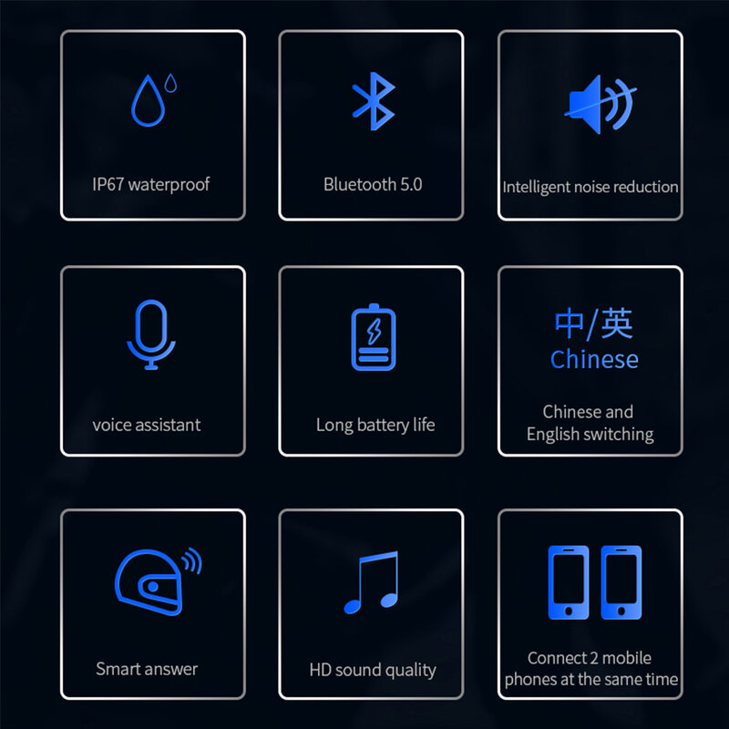 Xe Máy Bluetooth Mũ Bảo Hiểm 5.0 Tai Nghe Không Dây Tai Nghe Rảnh Tay Điện Thoại Gọi Bộ Stereo Chống Nhiễu Tai Nghe