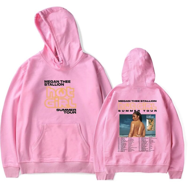 Megan Thee Stallion Hot Girl Summer Tour Hoodies Unisex HipHop Printed Long Sleeve Pullovers Streetwear