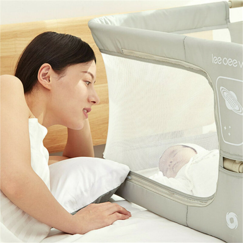 Simples e leve berço de bebê duplo-uso confortável da criança cama de bebê na cama proteção de segurança fácil de instalar berço de cabeceira