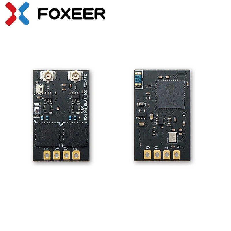 Foxeer 915/868MHz 50mW เสาอากาศ UFL แบบ Dual expresslrs ตัวรับสัญญาณหลากหลายสำหรับสำหรับแข่ง FPV โดรนในระยะไกล