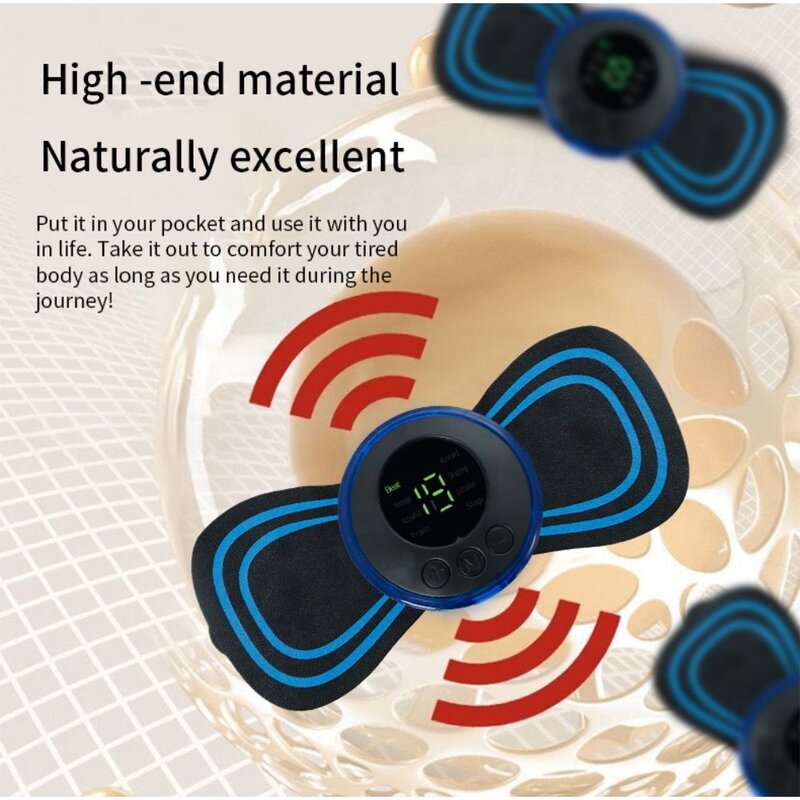 8 Modes 19 Gears Electric Pulse Neck Massager Cervical Back Muscle Pain Relief Tool Shoulder Leg Body Mini Massage Relax Cushion