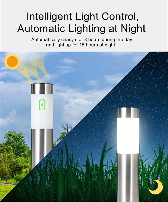 1/2/4 Pack Solar Garden Pathway Lights Outdoor LED Lighting Ground Plug Bollard Light for Patio, Gardens, Pathways,Lawn,Yard