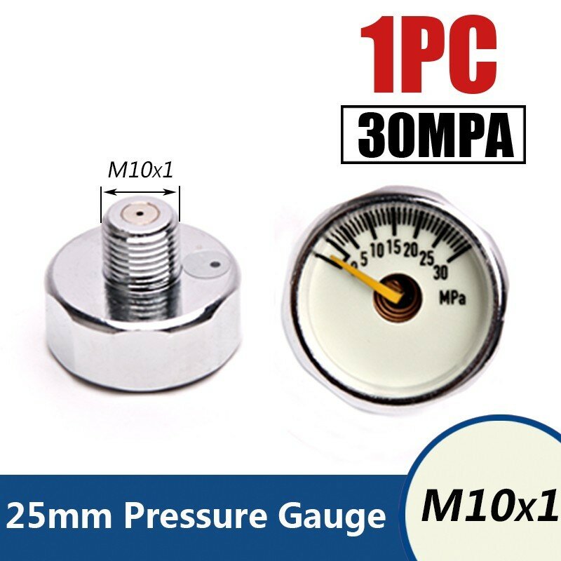 25mm M8x1 Thread 1 Inch Mini Pressure Gauge M10x1 Scuba Pump Diving Manometre 5Mpa 10Mpa 20Mpa 30Mpa 35Mpa 40Mpa