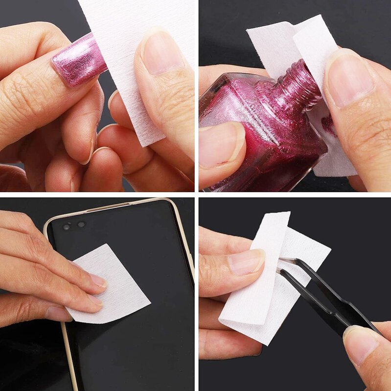 100/200/300 sztuk Nail Wipe płatki kosmetyczne żelowy lakier do paznokci akrylowe Remover Lint Free Cotton Nail chusteczki