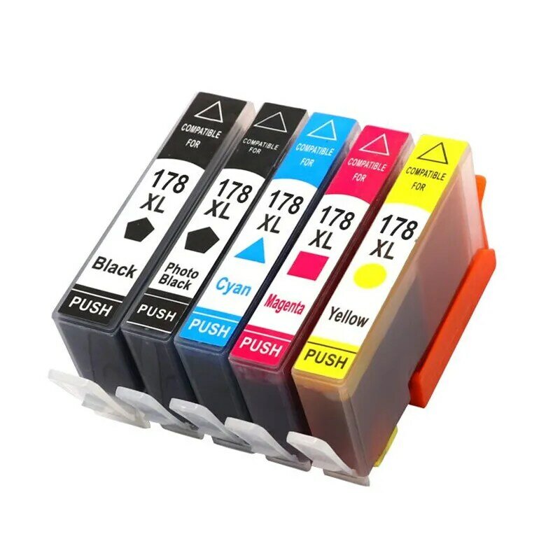Cartucho de tinta para impresora HP 178, recambio de tinta compatible con HP178, 178XL, Photosmart 5510, 5515, 6510, 7510, B109a, B109n, B110a, 5PK