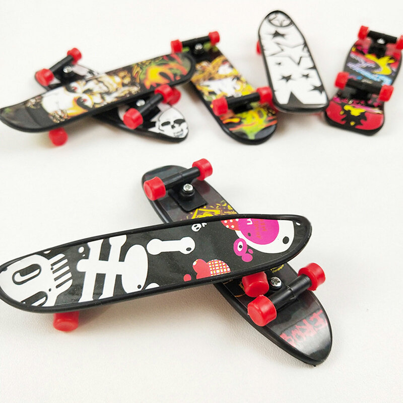 Skateboard Jari Mini Cetakan Ganda Papan Jari Kreatif Ujung Jari Warna-warni Gerakan Meluncur Mainan Pesta untuk Anak-anak Hadiah Dewasa