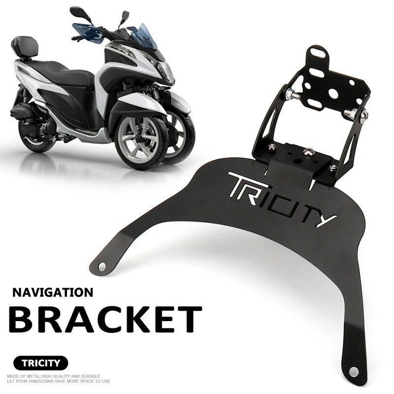 New Motorcycle For YAMAHA TRICITY Tricity Phone Holder Stand GPS Navigation Plate Bracket Accessories Black Wireless charging
