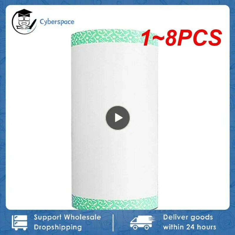 1~8PCS Multicolor Thermal Paper Sticker Paper Label Paper Photo Paper Mini Printable Sticker Roll Thermal Printers Clear