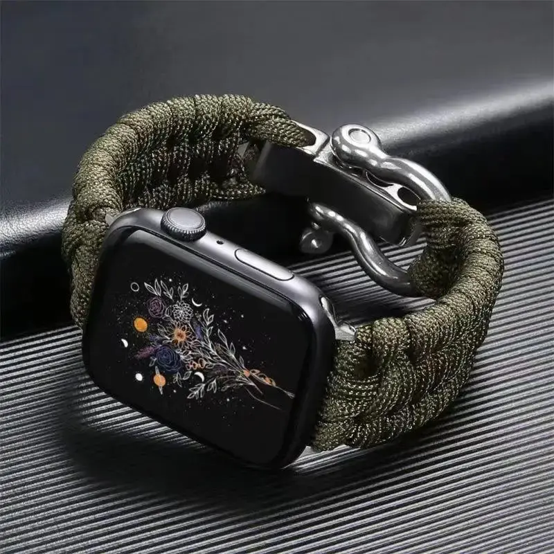 Correa deportiva de cuerda para Apple Watch 8 Ultra 2, banda de 49mm, 45mm, 41mm, pulsera de supervivencia para exteriores, iWatch 9, 7, 6, 5, 4, SE, 44mm, 40mm, 42mm, 38mm