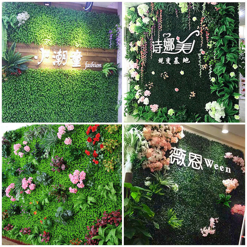 Sztuczna zielona trawa kwadratowe panele plastikowy trawnik sadzą dekoracje ścienne do domu żywe pokoju tło tło materiały ślubne kwiatowego
