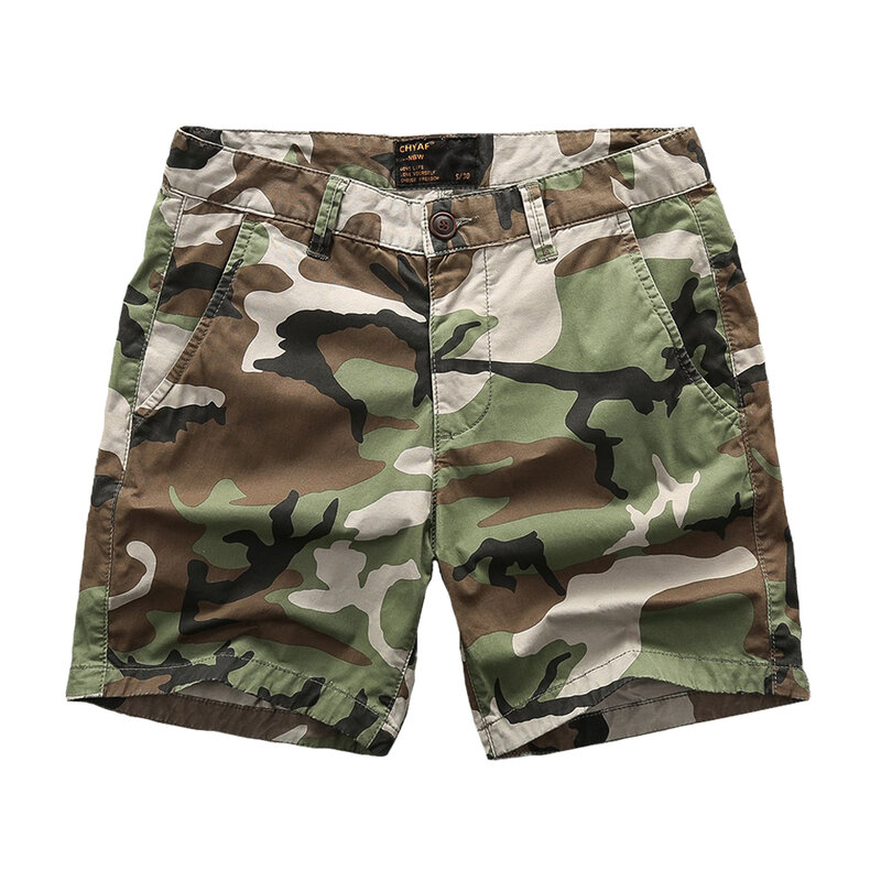 Летние камуфляжные шорты-карго для мужчин и женщин, вареная хлопковая уличная одежда в стиле Харадзюку, военные брюки, повседневные универсальные пляжные брюки