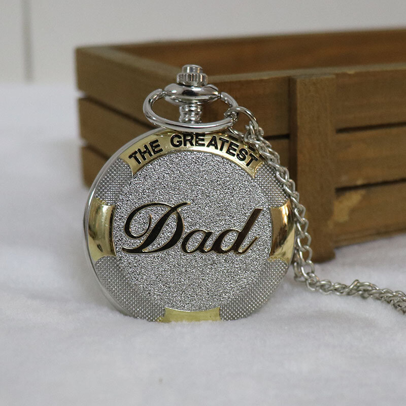 To My Greatest DAD I Love You, reloj de bolsillo de cuarzo tallado para padre, relojes grabados, reloj de cadena Fob para papá, regalos de cumpleaños
