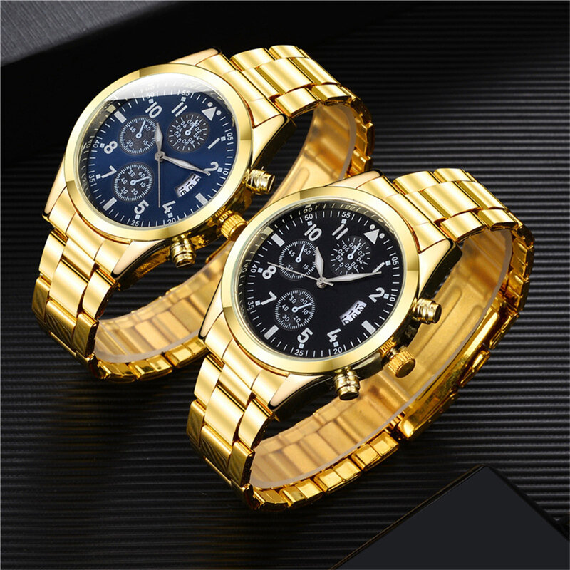 Relógio de pulso de quartzo luminoso de aço inoxidável luxuoso masculino, relógio de negócios masculino, relógio calendário, presentes casuais, novo