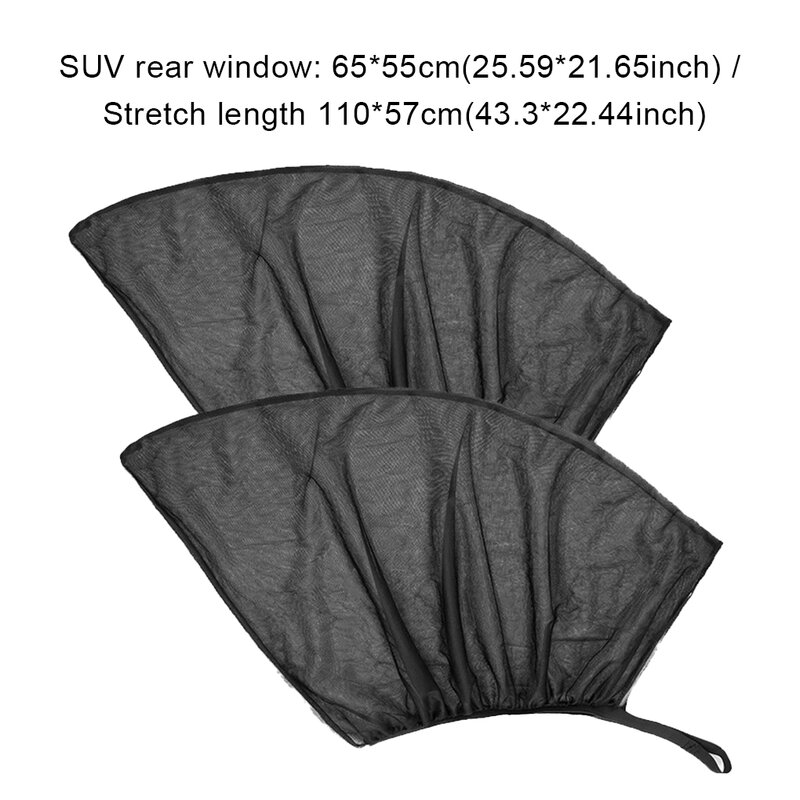 1 Pair Car Side Window Sun Shades Privacy Black Covers Summer Sunproof Auto Curtains Mosquito Prevention Mesh Screen