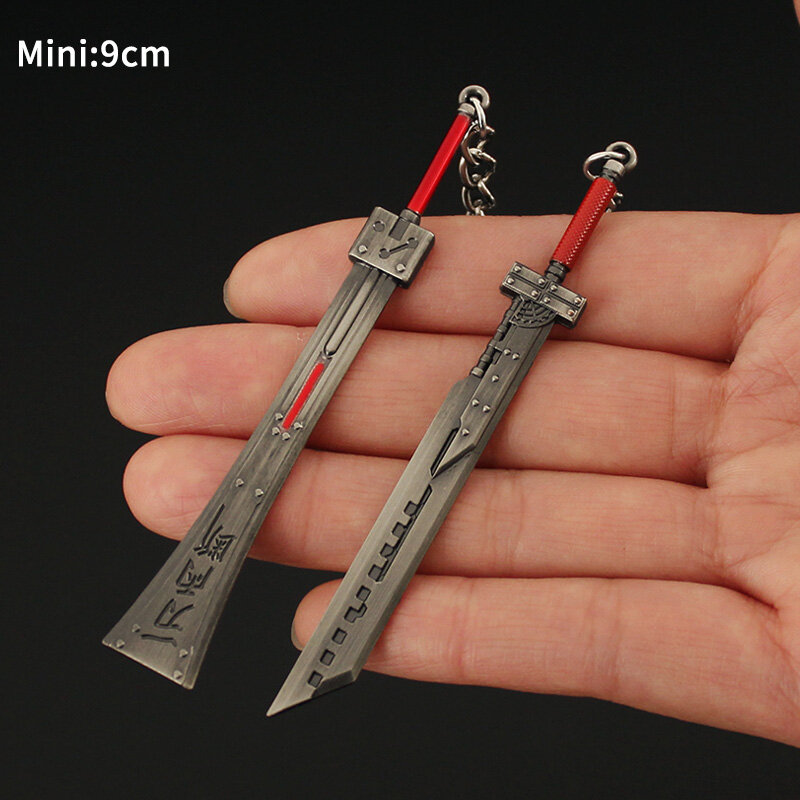 LLavero de espada de Final Fantasy, modelo de arma de juego gótico FF7, equipo de armadura de defensa de aleación de Metal 1/12, manualidades en miniatura, juguetes de espadas