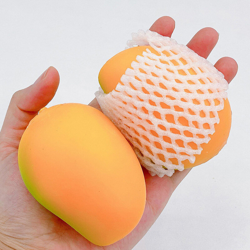 1 pz simulazione morbido Mango decompressione pizzico giocattolo Vent Ball frutta creativa spremere lento rimbalzo giocattolo divertente partito giocattolo ingannevole regalo