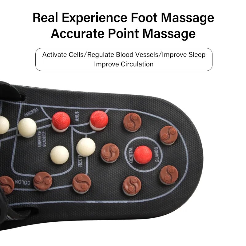 Pantufa massageadora de pés, para homens e mulheres, sandália shiatsu de acupressão dos pés, sapatos rotativos de massageador de pés, unissex