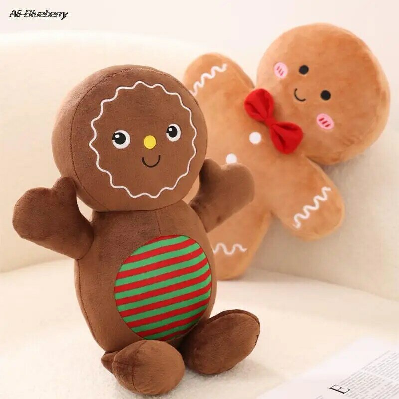 15cm Christmas Decoration Toys Cute Gingerbread Man Plushie Toy Doll Cartoon Soft Anime Toy Pillow Home Decor Kids Gift
