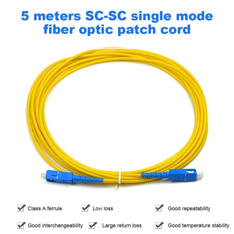 Cabo de remendo da fibra ótica do único modo, cabo do SM, 2.0mm, 3.0mm, 9, 125um, 1m-15m