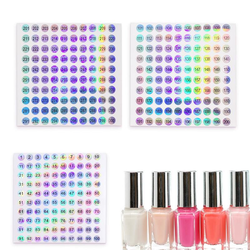 1-500 Laser Number Sticker Label For Nail Polish Color Tips Display Marking Stickers Numbers Guide DIY Manicure Tools