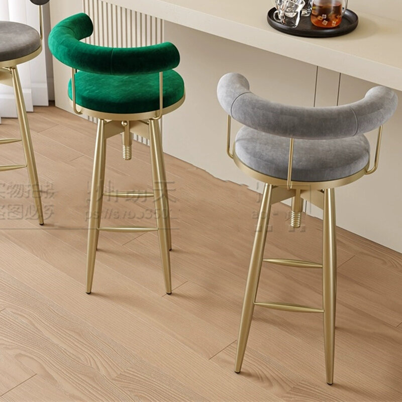Relaxing Modern Bar Chairs Round Ergonomic Counter Stool Designer Bar Chairs Living Room Party Taburetes Alto Home Decoration