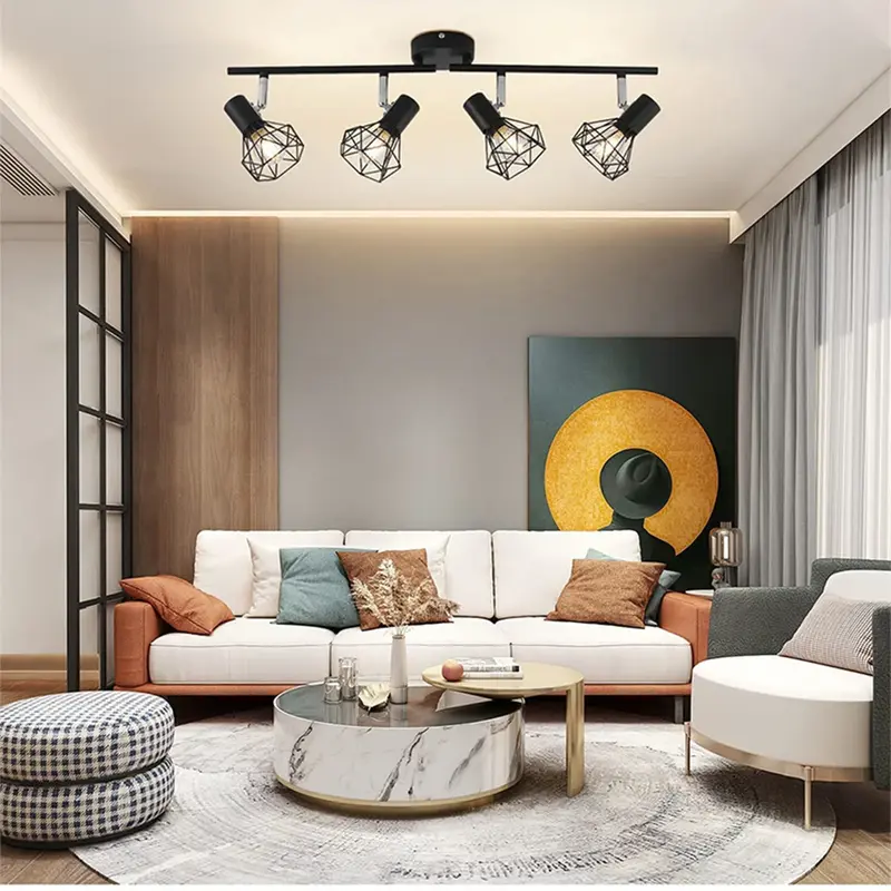 Adjustable Angle Ceiling Light Bedroom E27 Living Room Multi-Lamp Spotlight Spotlight Retro Lamps Led Lighting Shop Lights