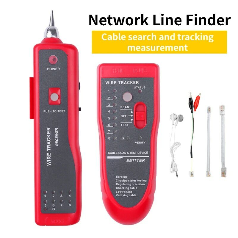 Probador de Cable de red LAN Cat5 Cat6 RJ45 UTP STP buscador de línea rastreador de Cable telefónico rastreador diagnosticar probador de Cable de distancia de tono