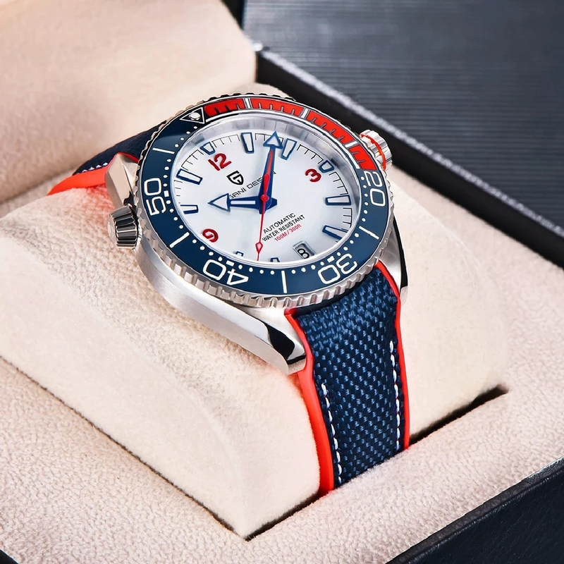 ページニデザインv2クラシックラグジュアリースポーツメンズメカニカル腕時計サファイアガラス自動時計ステンレススチール100m防水
